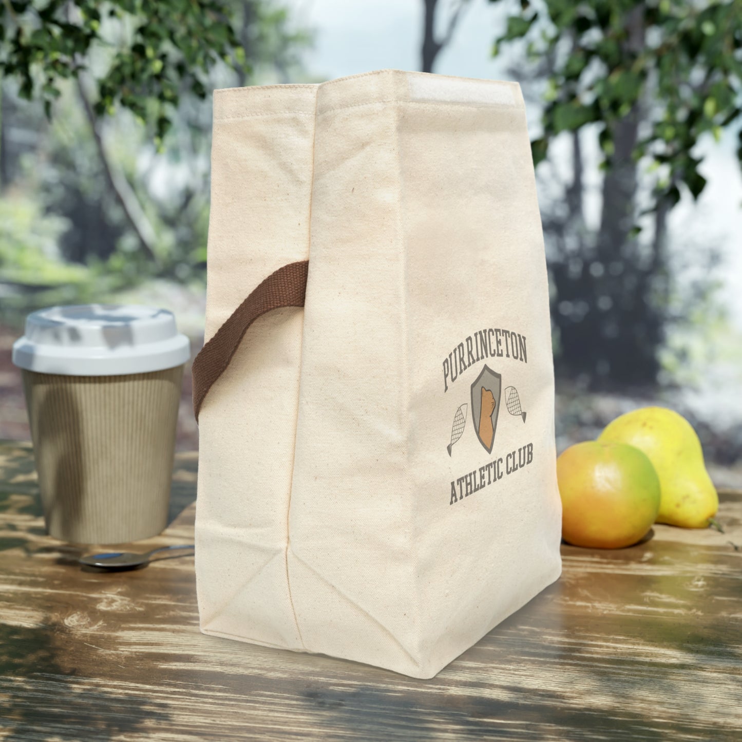 Purrinceton Athletic Club Canvas Lunch Bag - Cute Cat Lunch Box
