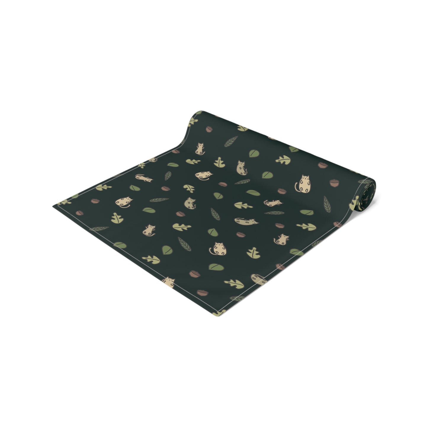 Fall Table Runner with Forestcore Cats