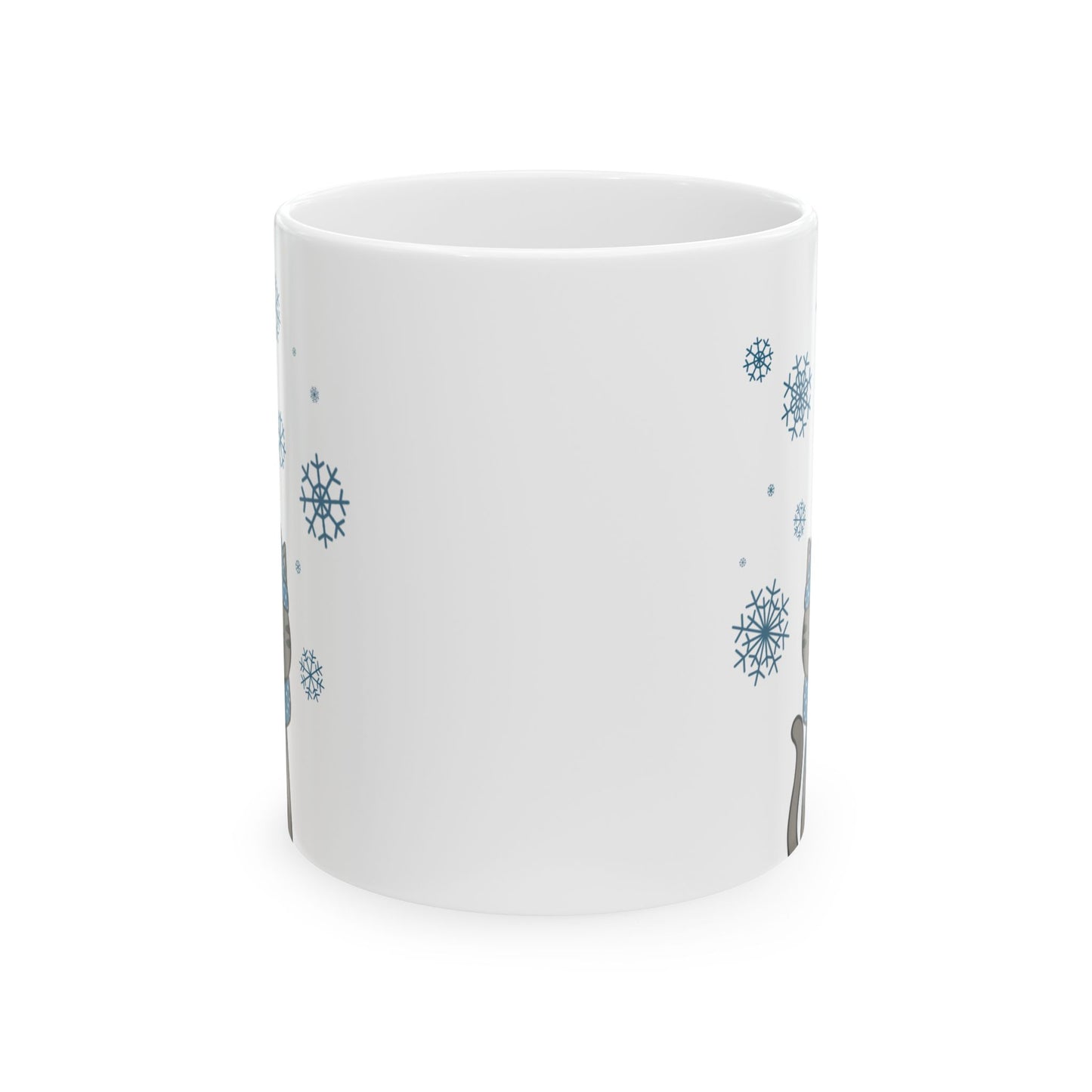 Winter Gray Brown Tabby Cat Mug