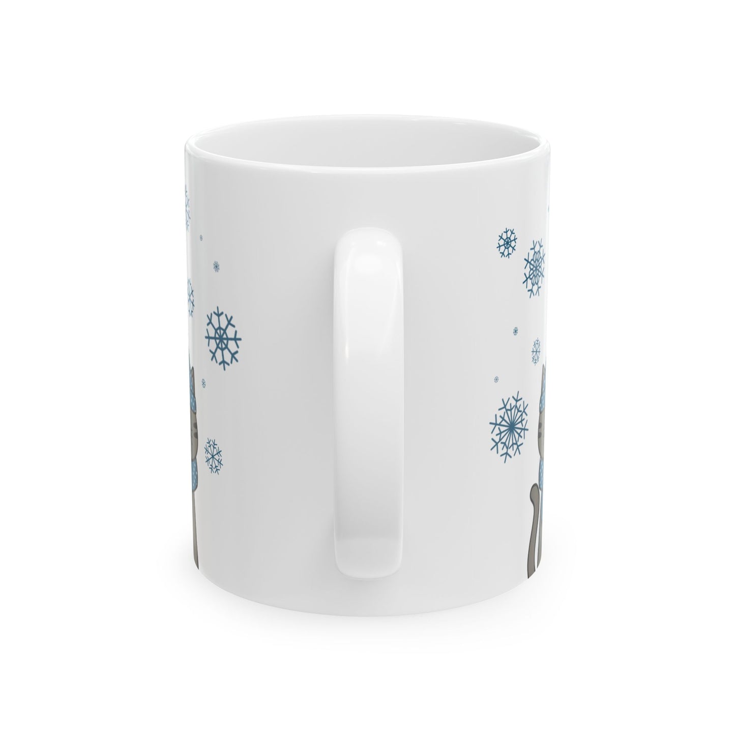 Winter Gray Brown Tabby Cat Mug