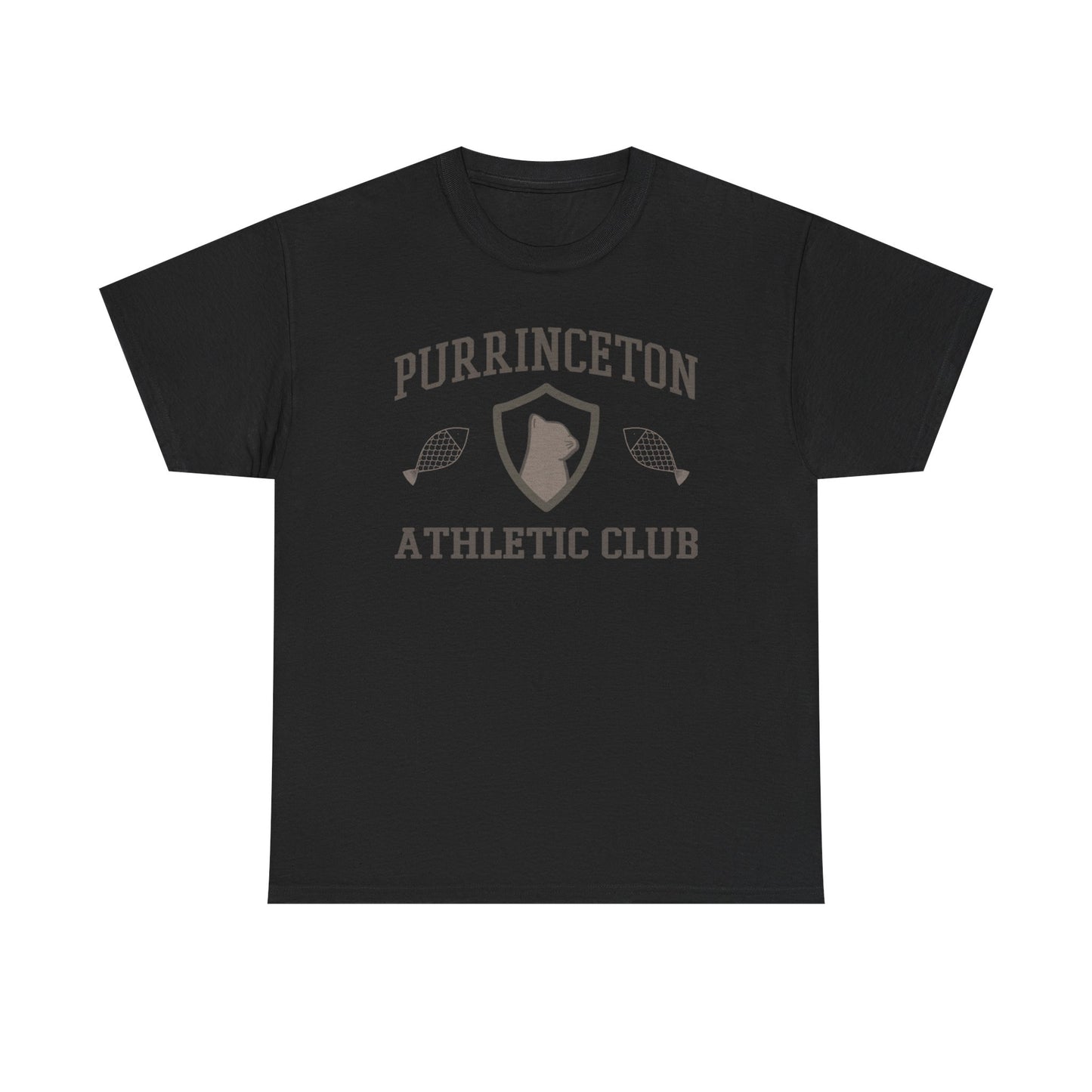 Purrinceton Athletic Club Tee - Unisex Heavy Cotton Cat T-Shirt