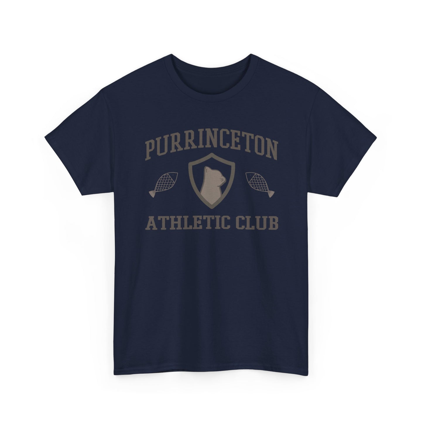 Purrinceton Athletic Club Tee - Unisex Heavy Cotton Cat T-Shirt