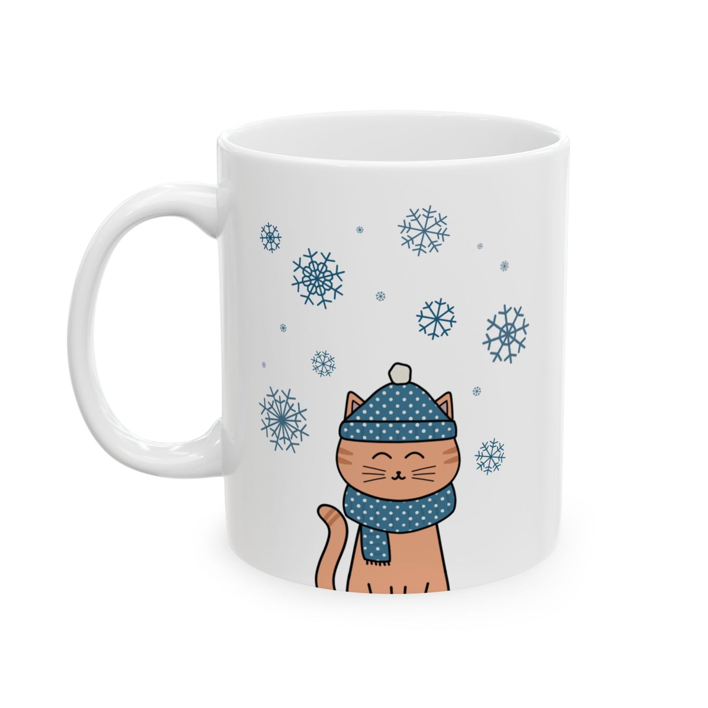 Winter Orange Cat Mug - Orange Tabby Coffee Mug
