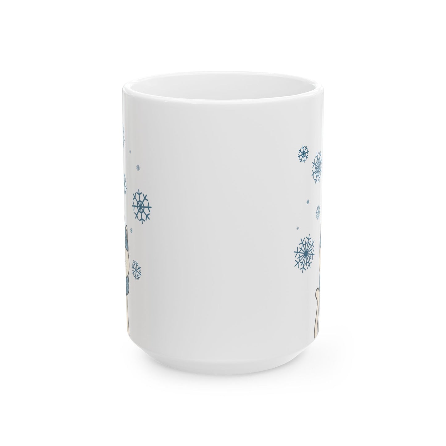 Winter White Cat Mug - White Holiday Cat Mug