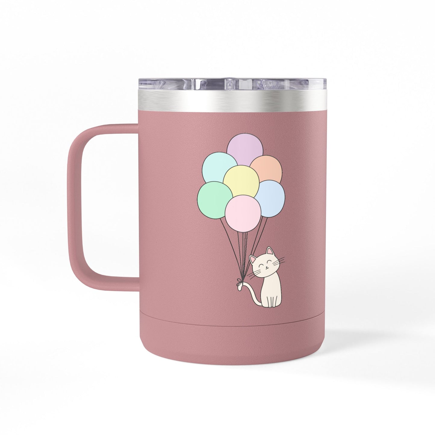 Cat With Balloons Coffee Mug Tumbler - 15oz Ceramic Mug