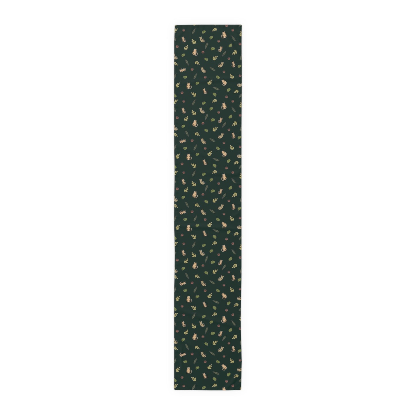 Fall Table Runner with Forestcore Cats