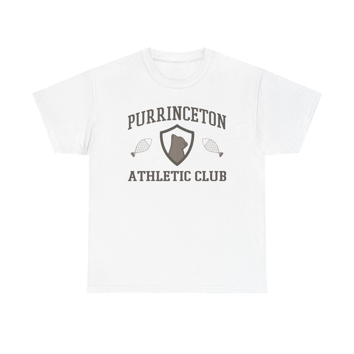 Purrinceton Athletic Club Tee - Unisex Heavy Cotton Cat T-Shirt