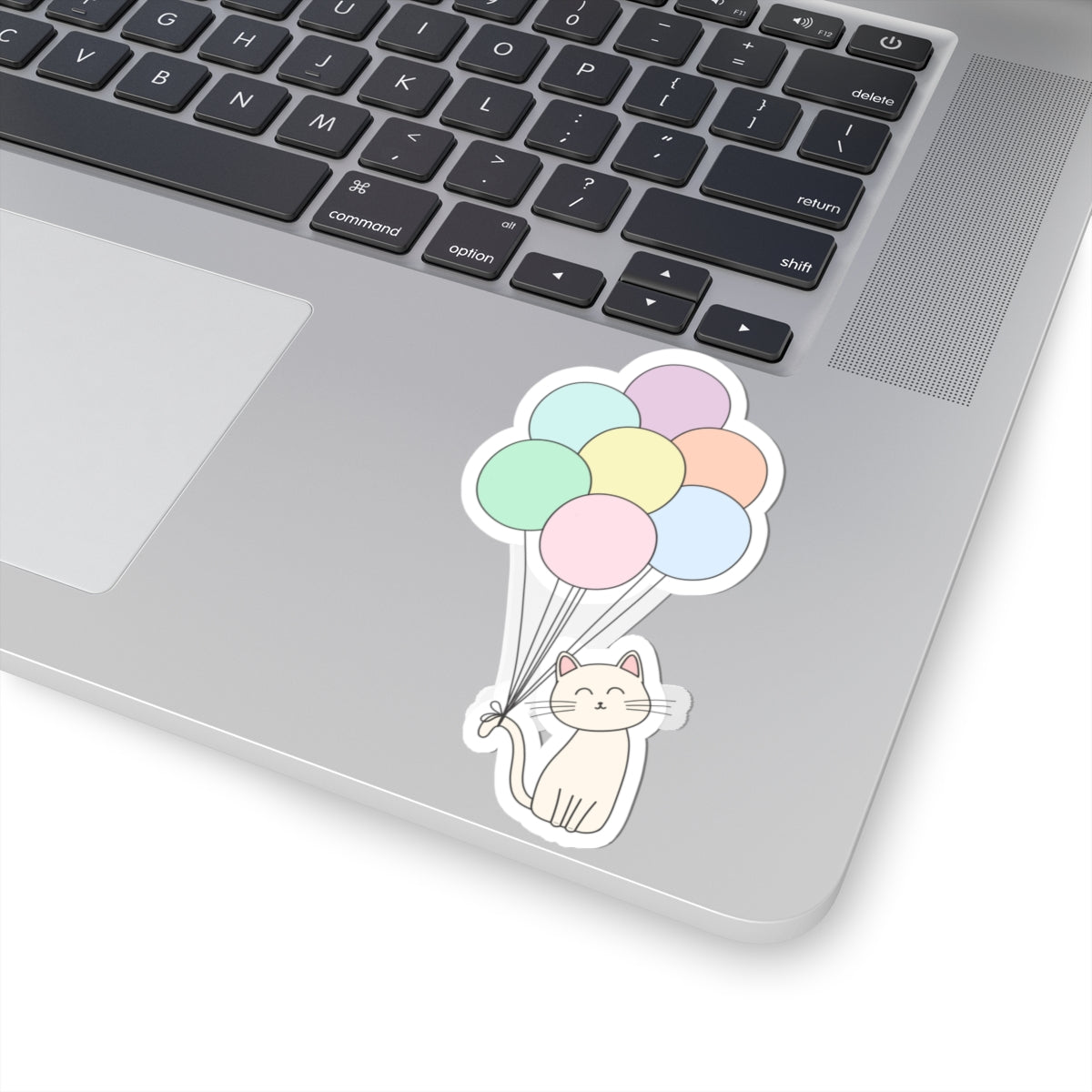 Cute Cat Stickers - Multi-Colored Balloons with Cat Sticker