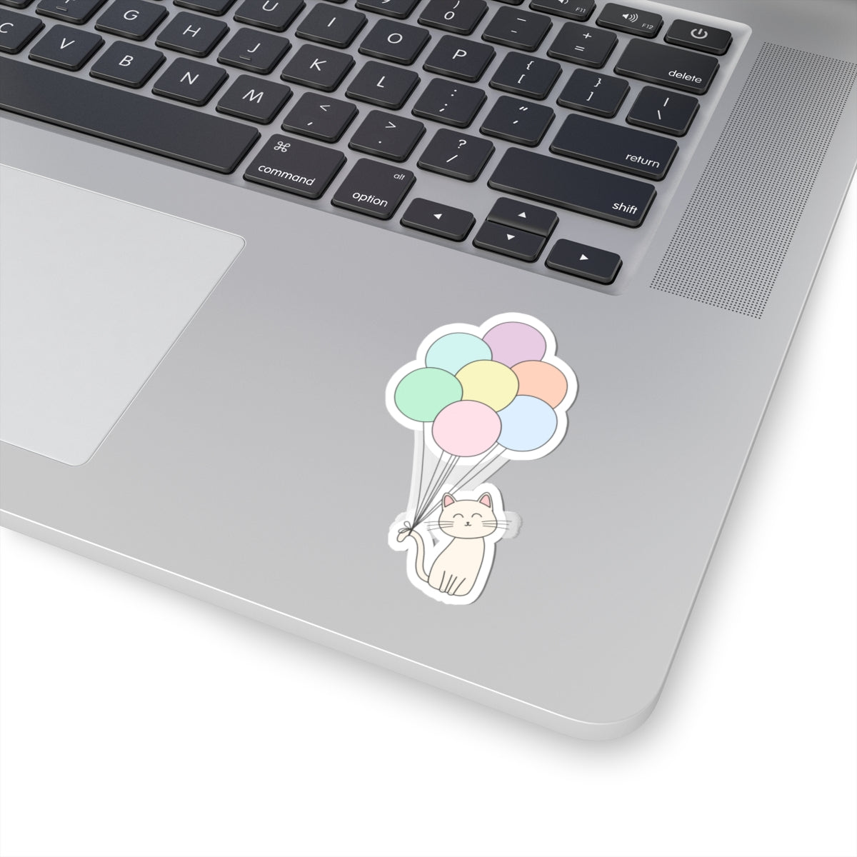 Cute Cat Stickers - Multi-Colored Balloons with Cat Sticker