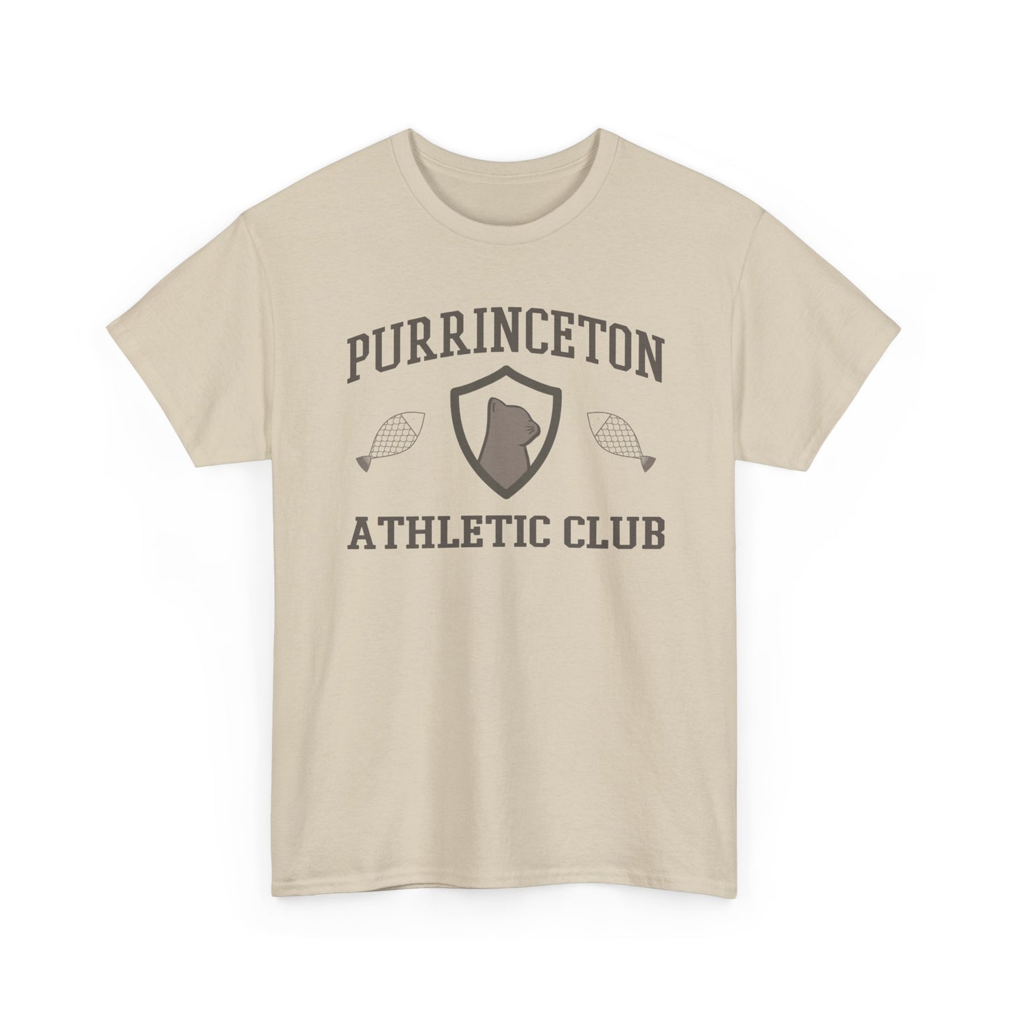 Purrinceton Athletic Club Tee - Unisex Heavy Cotton Cat T-Shirt