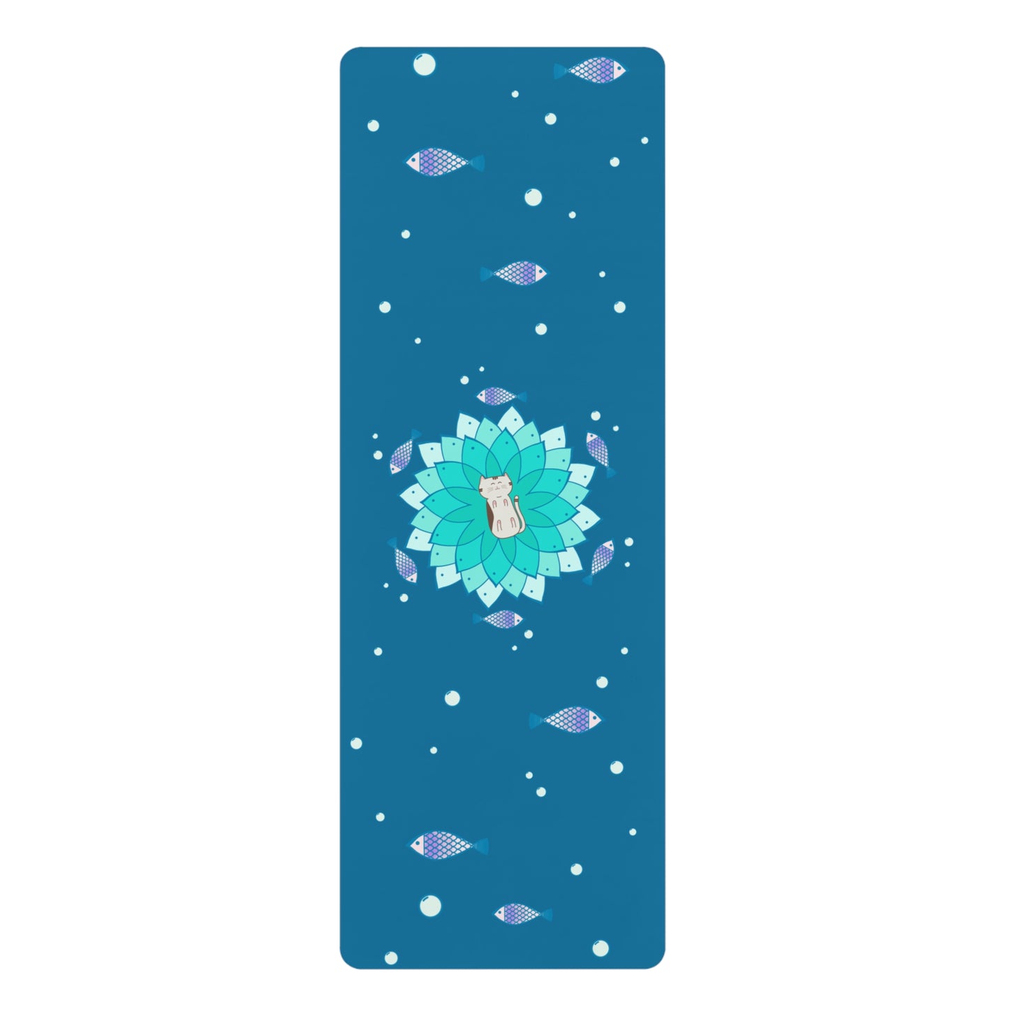 Fish Mandala Cat Yoga Mat