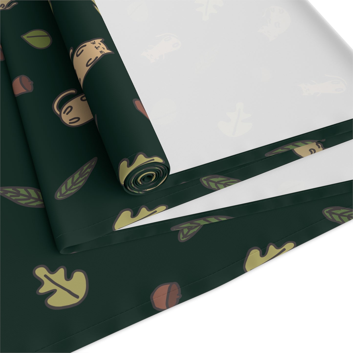 Fall Table Runner with Forestcore Cats