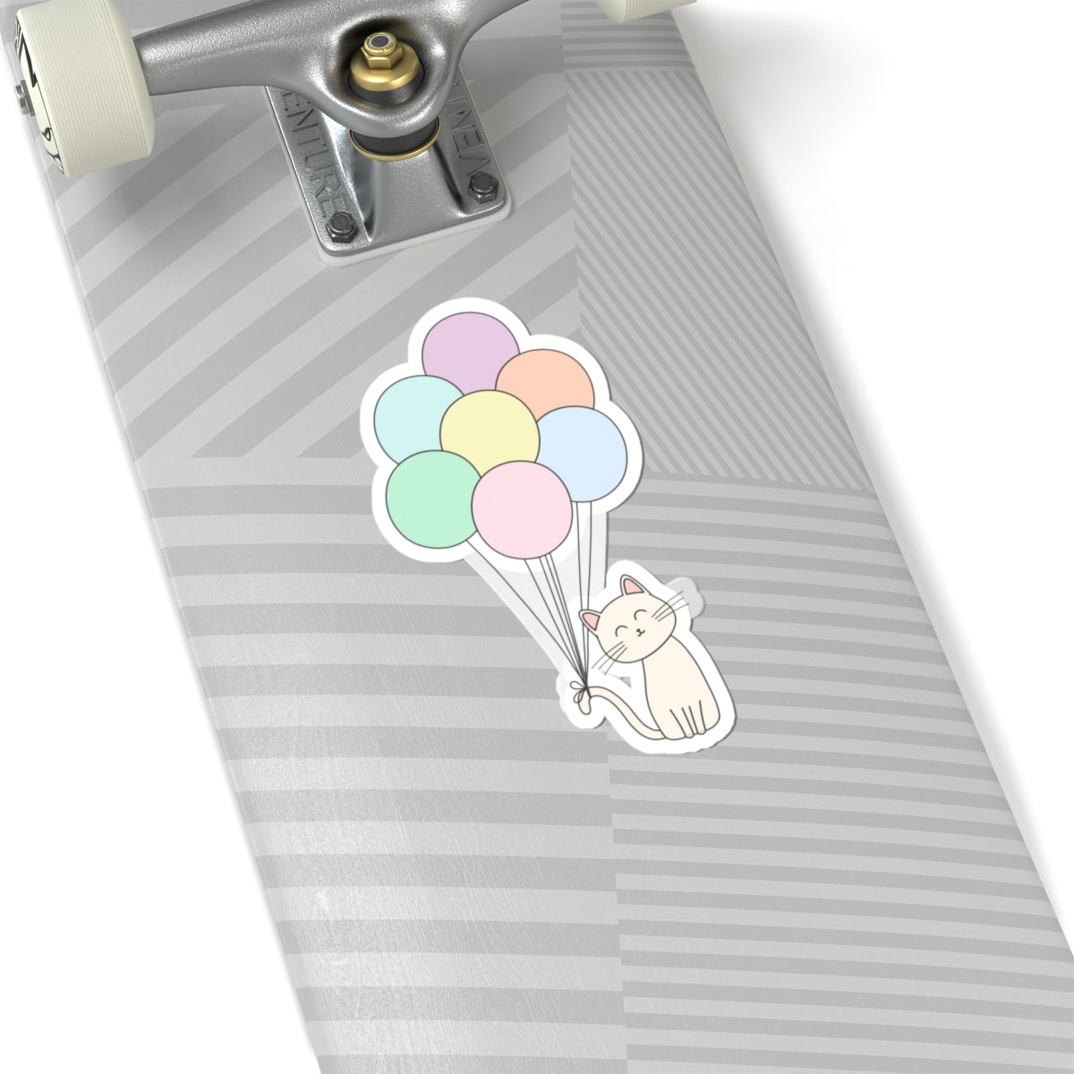 Cute Cat Stickers - Multi-Colored Balloons with Cat Sticker