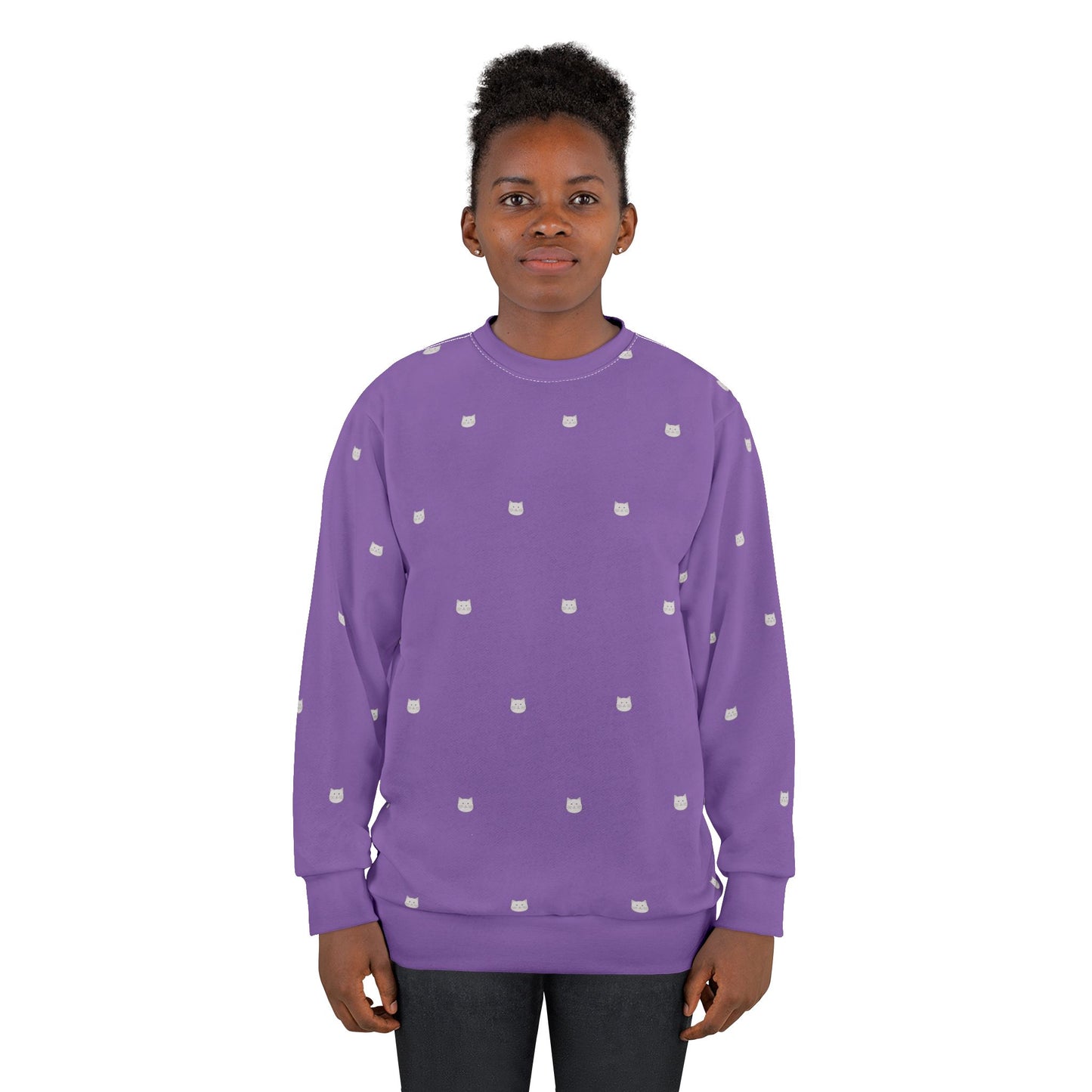 Unisex Purple Polka Dot Cats Sweatshirt