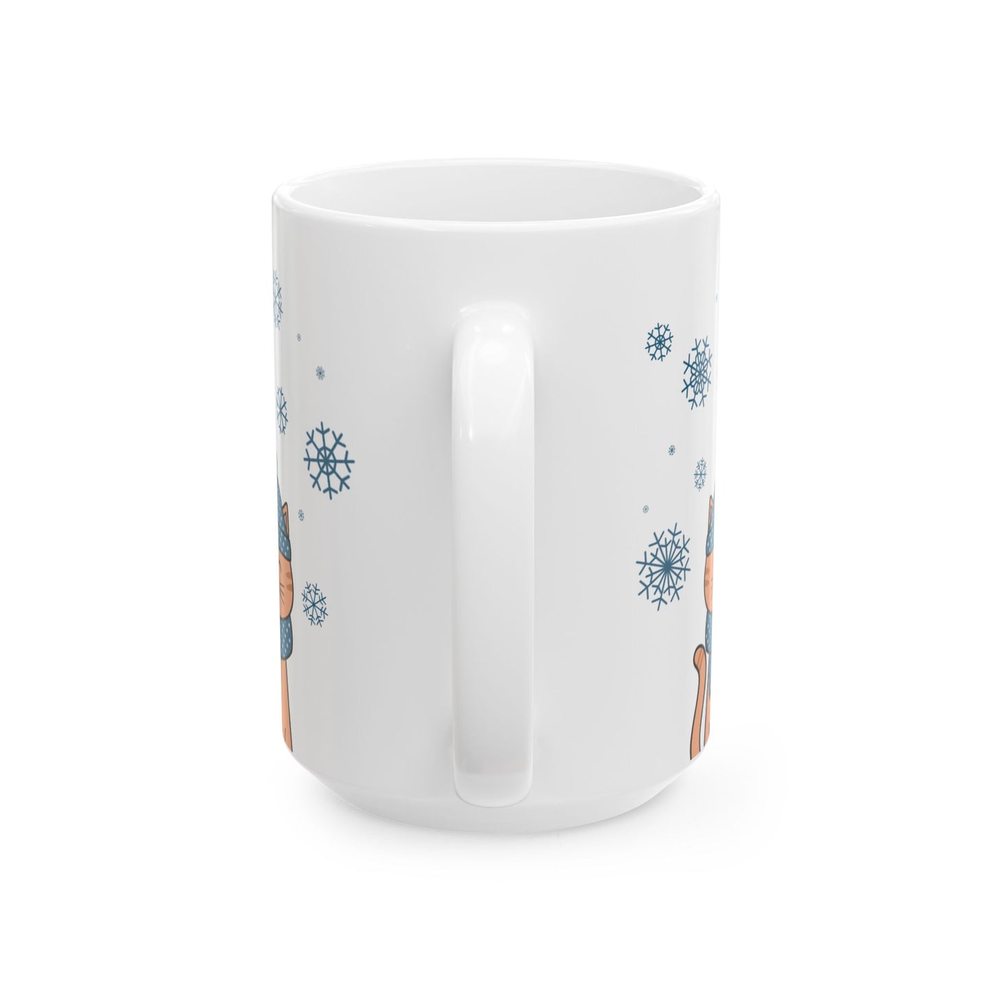 Winter Orange Cat Mug - Orange Tabby Coffee Mug