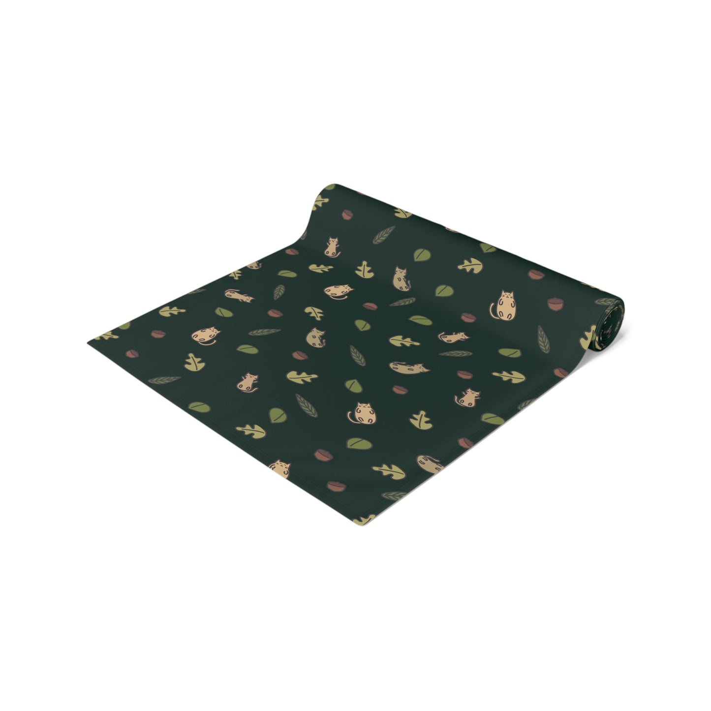 Fall Table Runner with Forestcore Cats