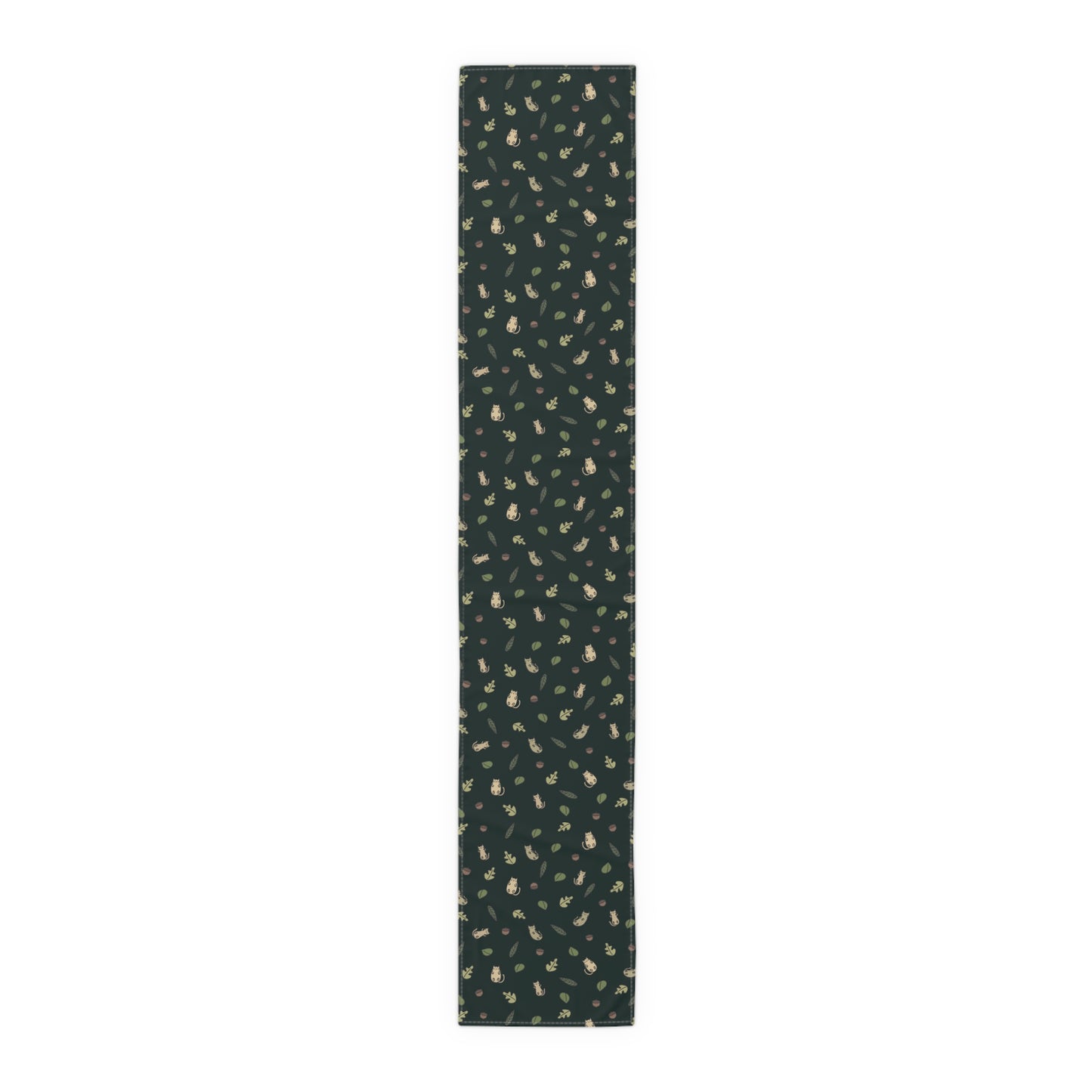 Fall Table Runner with Forestcore Cats