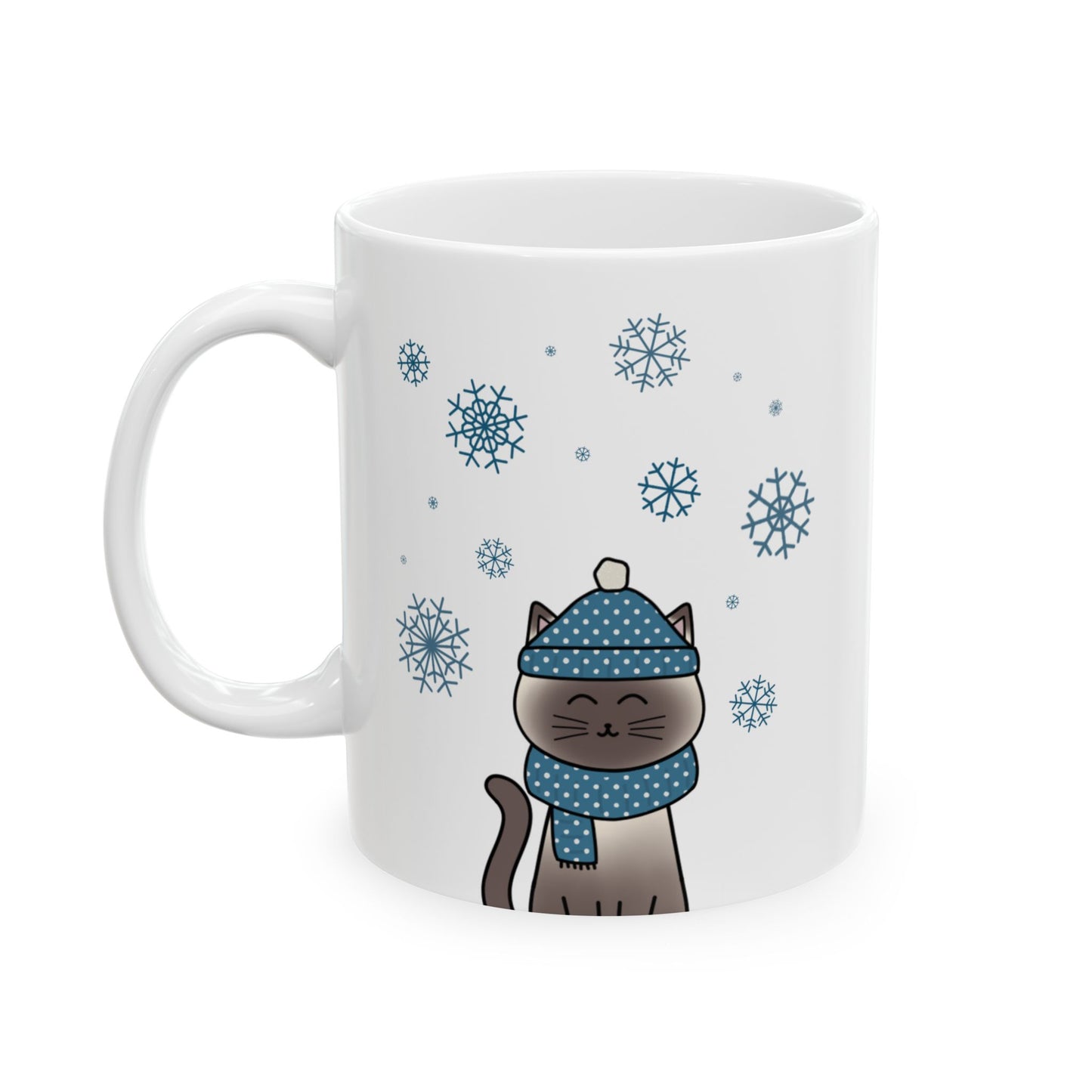 Winter Siamese Cat Mug