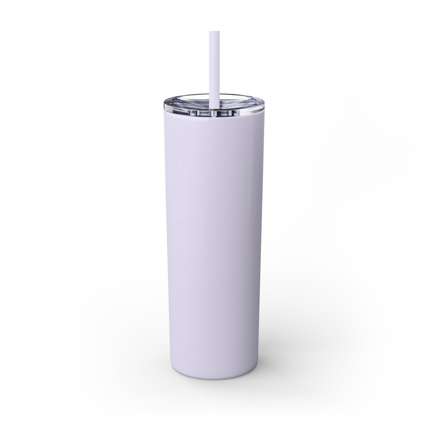 Sorry I'm Late My Cat Was Sleeping On Me - Glitter Pink Cat Water Bottle with Straw - 20oz Skinny Tumbler