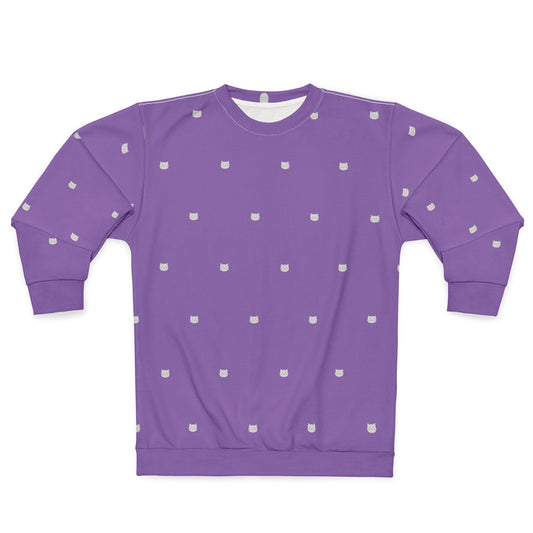 Unisex Purple Polka Dot Cats Sweatshirt