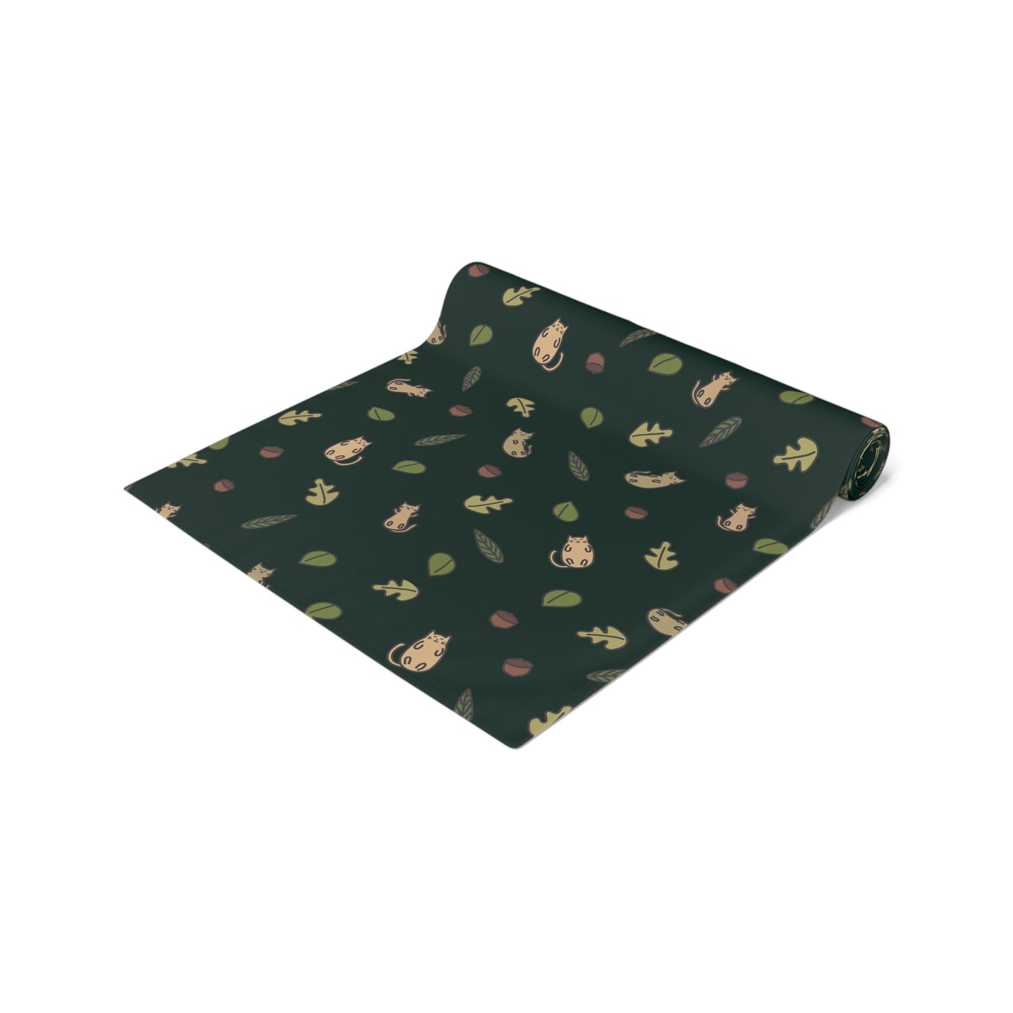 Fall Table Runner with Forestcore Cats