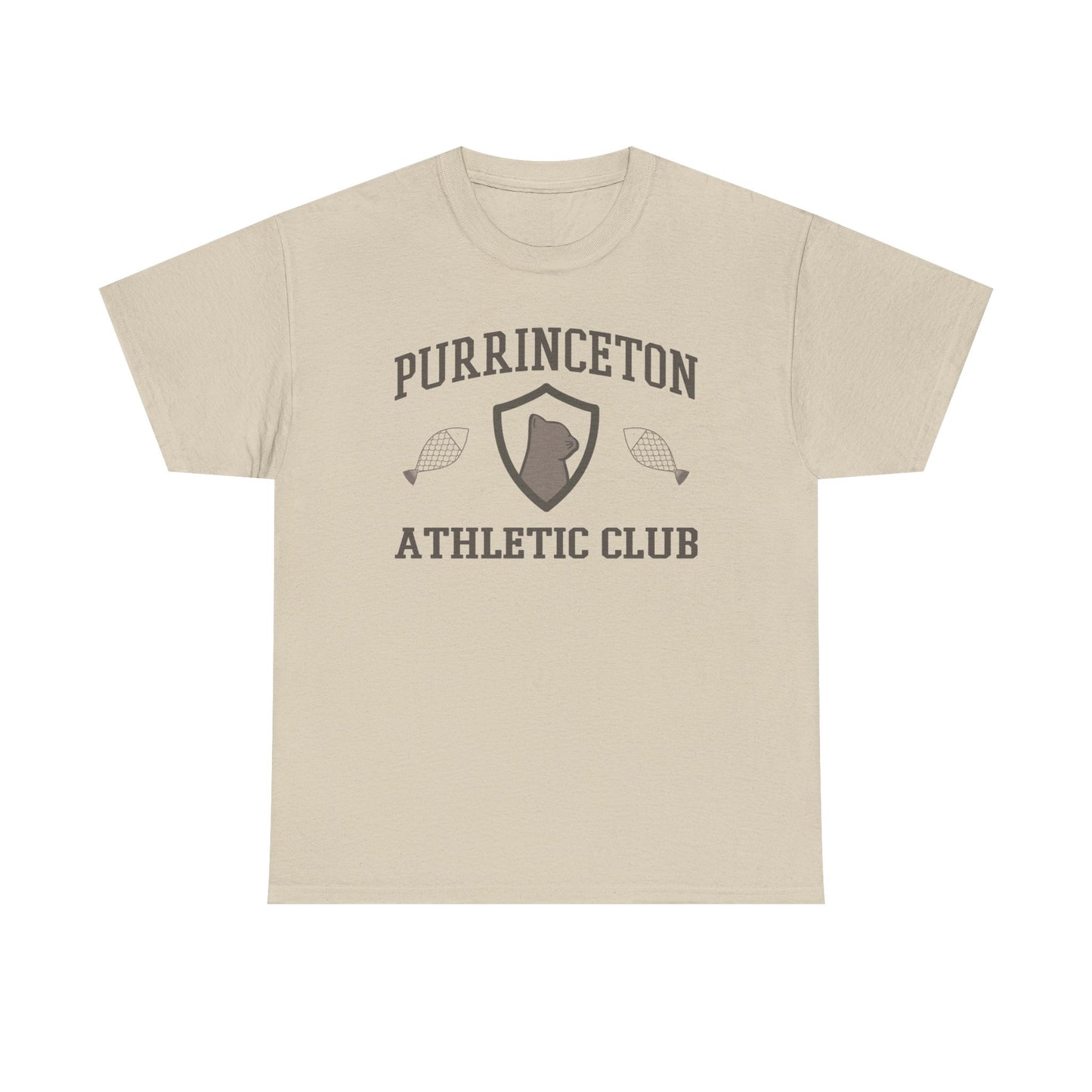 Purrinceton Athletic Club Tee - Unisex Heavy Cotton Cat T-Shirt