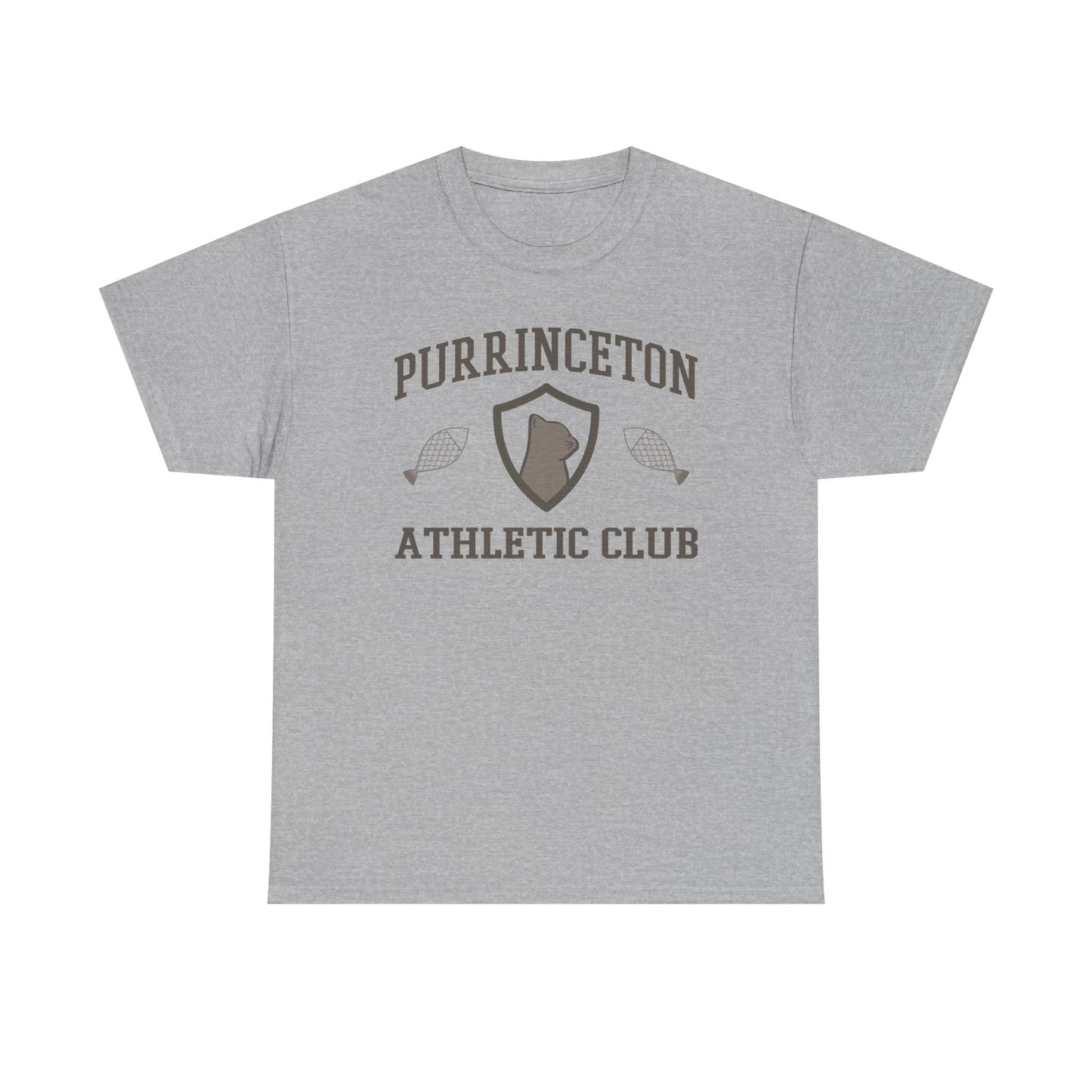 Purrinceton Athletic Club Tee - Unisex Heavy Cotton Cat T-Shirt