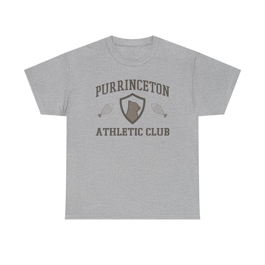 Purrinceton Athletic Club Tee - Unisex Heavy Cotton Cat T-Shirt