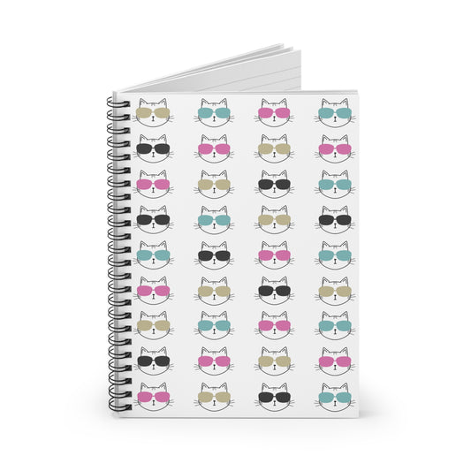 Cool Cat Spiral Notebook | Sunglasses Cat Notebook