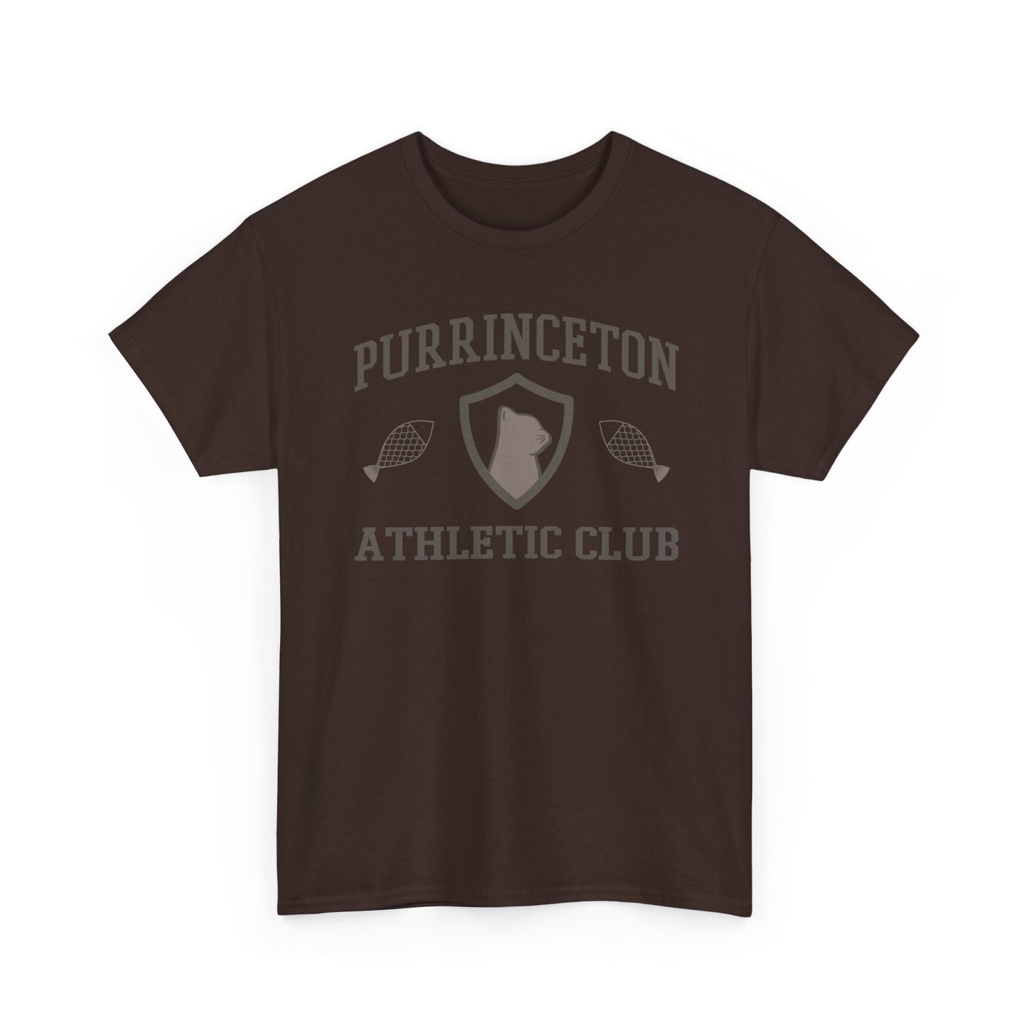 Purrinceton Athletic Club Tee - Unisex Heavy Cotton Cat T-Shirt