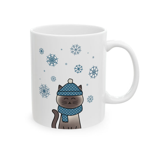 Winter Siamese Cat Mug