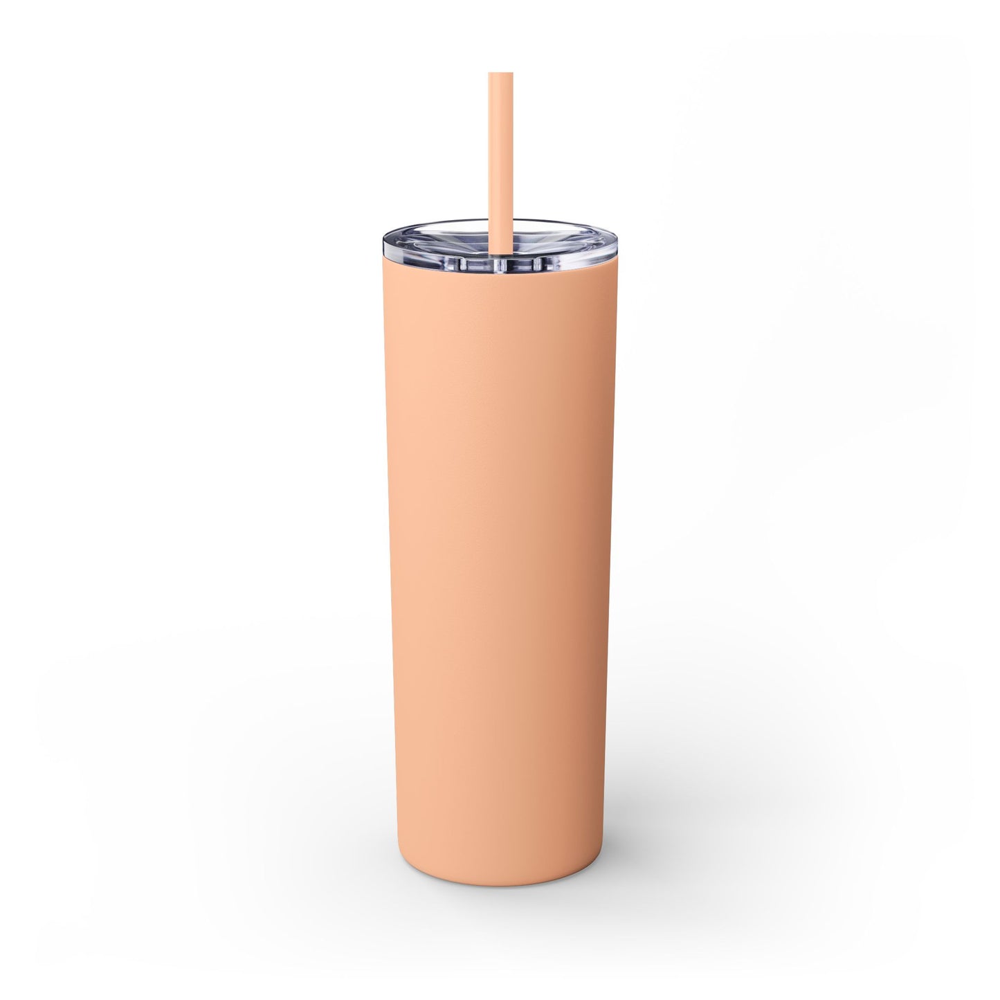 Sorry I'm Late My Cat Was Sleeping On Me - Glitter Pink Cat Water Bottle with Straw - 20oz Skinny Tumbler