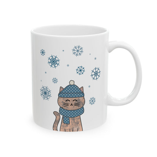 Winter Tortie Cat Mug - Light Tortoiseshell Cat