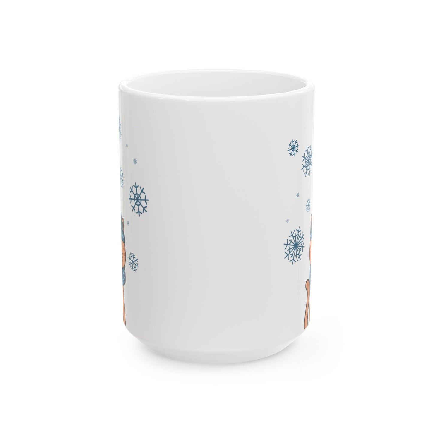Winter Orange Cat Mug - Orange Tabby Coffee Mug
