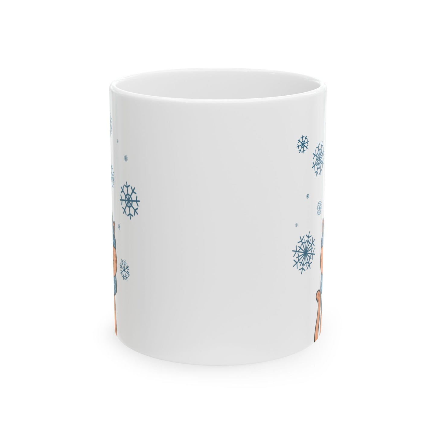 Winter Orange Cat Mug - Orange Tabby Coffee Mug