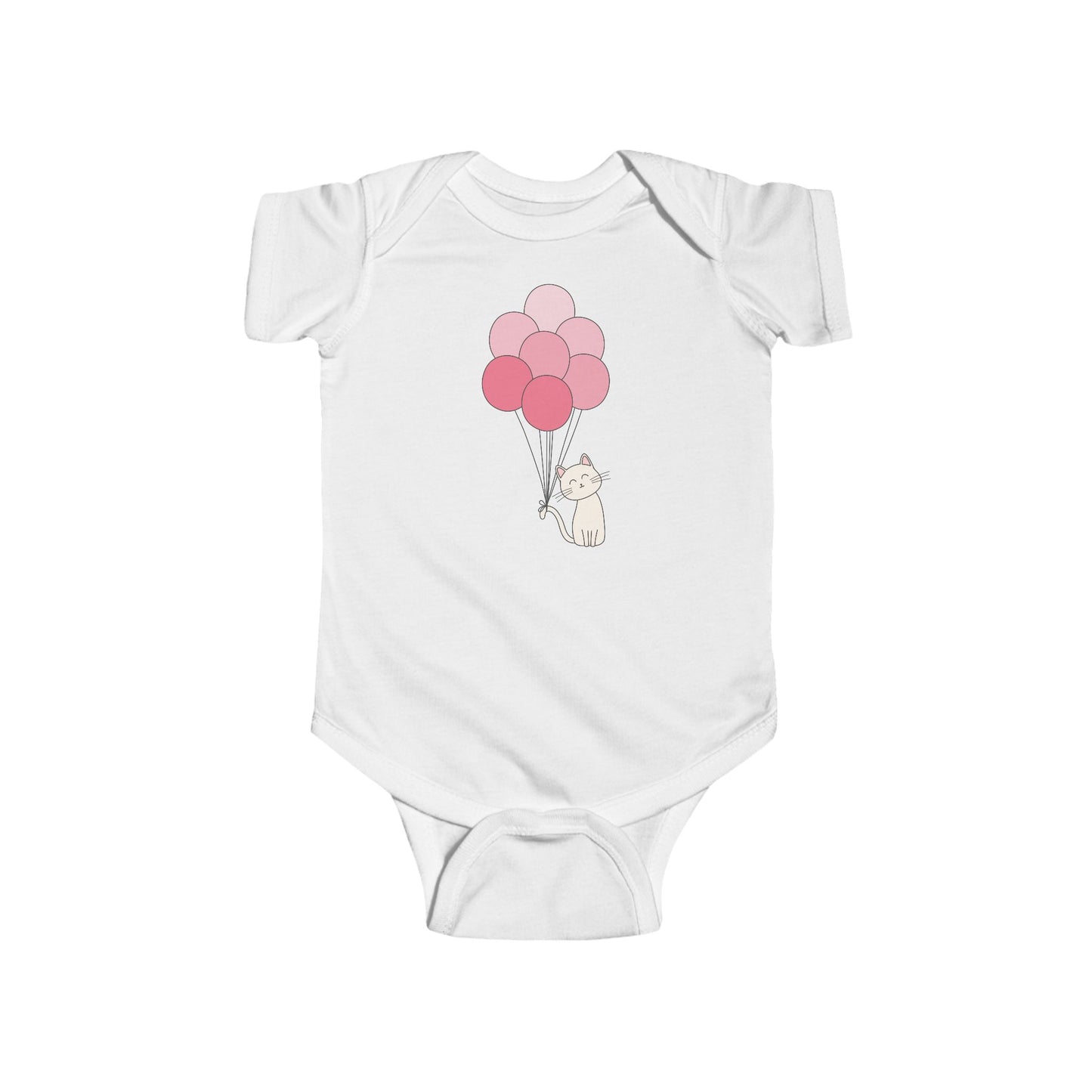 Pink Baby Outfit with Balloons - Onesie Bodysuit