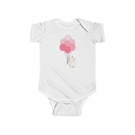 Pink Baby Outfit with Balloons - Onesie Bodysuit