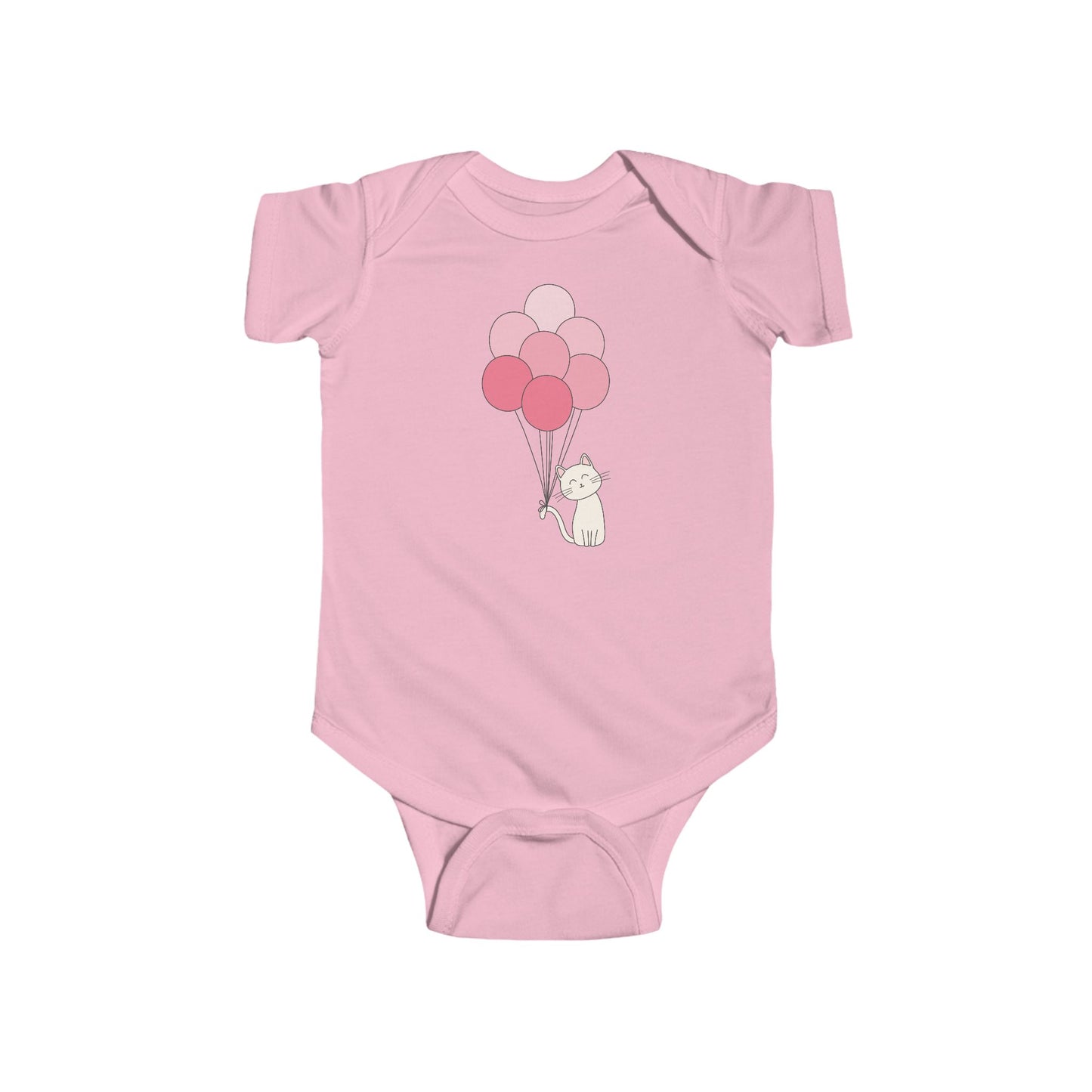 Pink Baby Outfit with Balloons - Onesie Bodysuit
