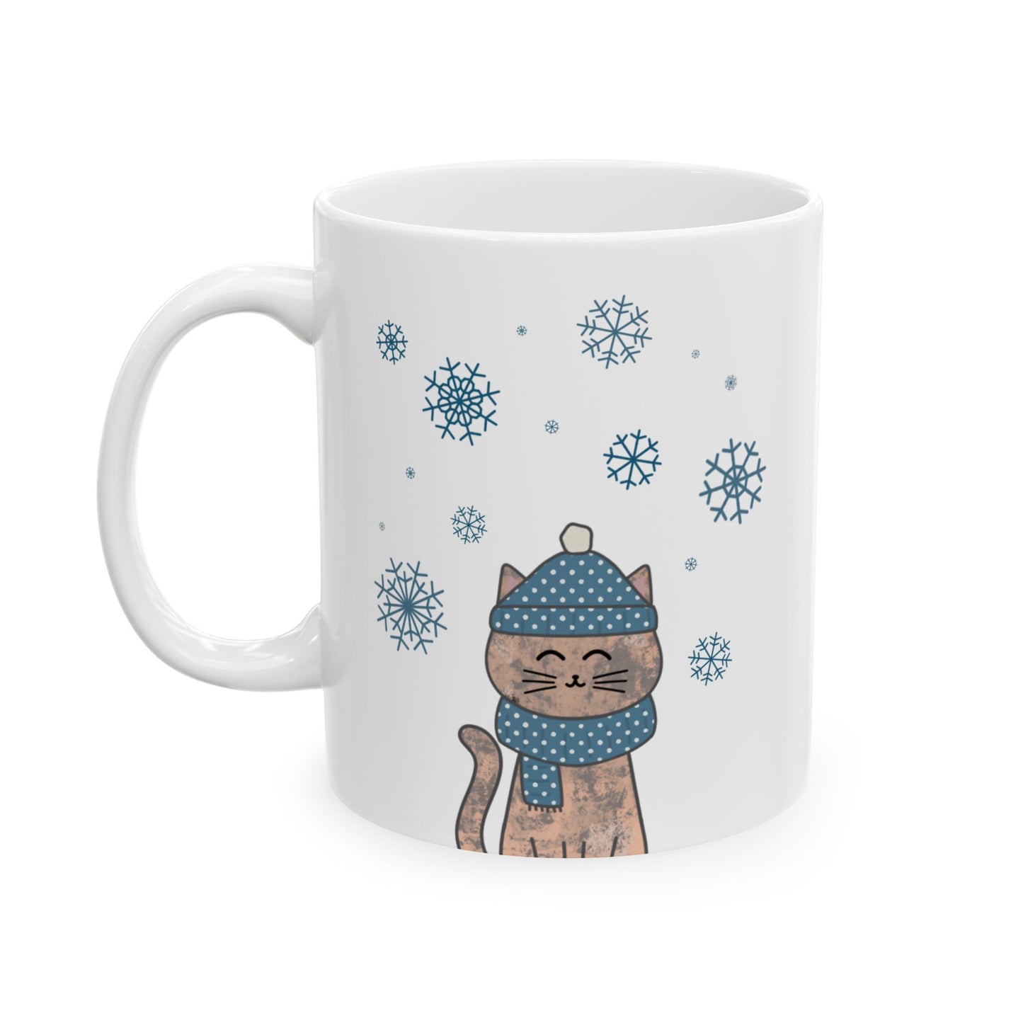 Winter Tortie Cat Mug - Light Tortoiseshell Cat