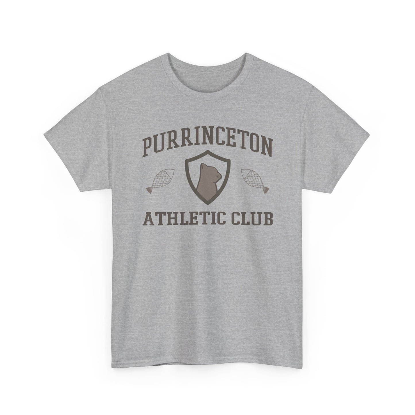 Purrinceton Athletic Club Tee - Unisex Heavy Cotton Cat T-Shirt