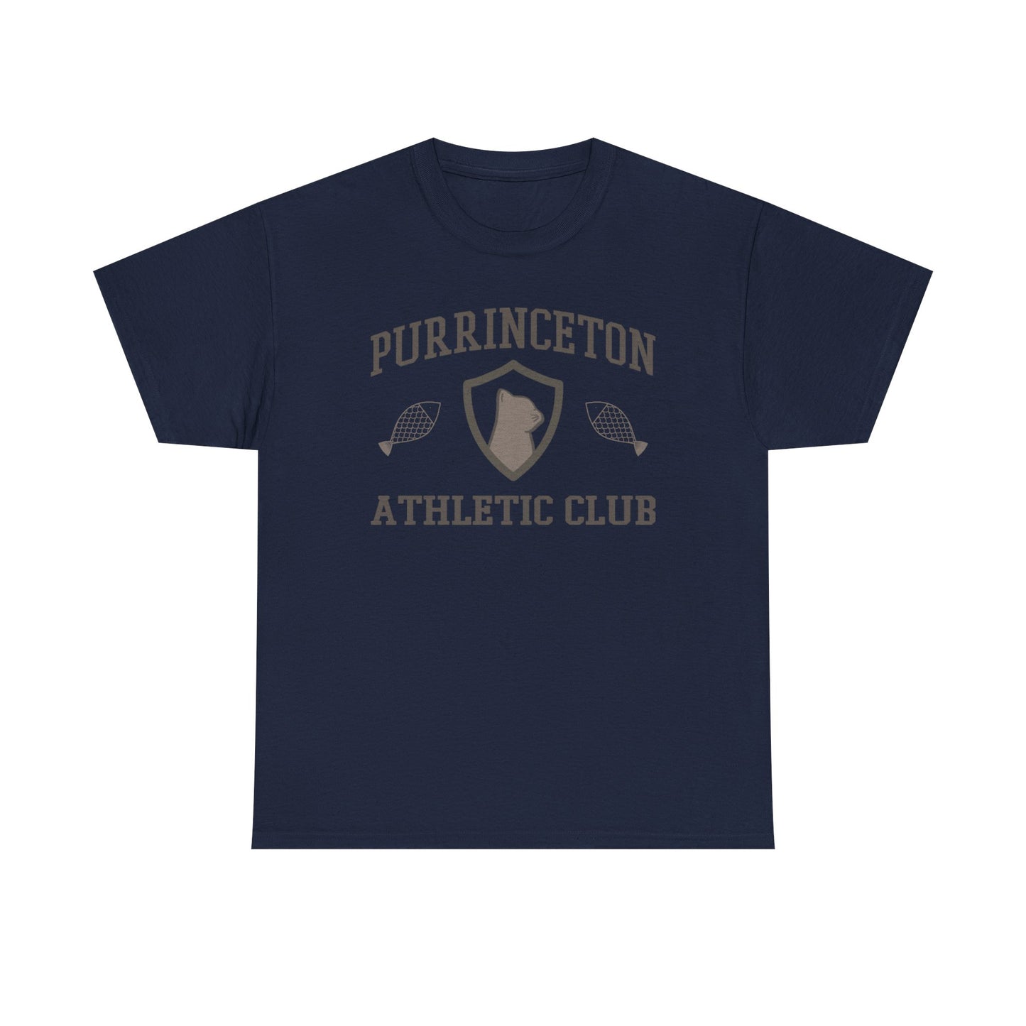 Purrinceton Athletic Club Tee - Unisex Heavy Cotton Cat T-Shirt
