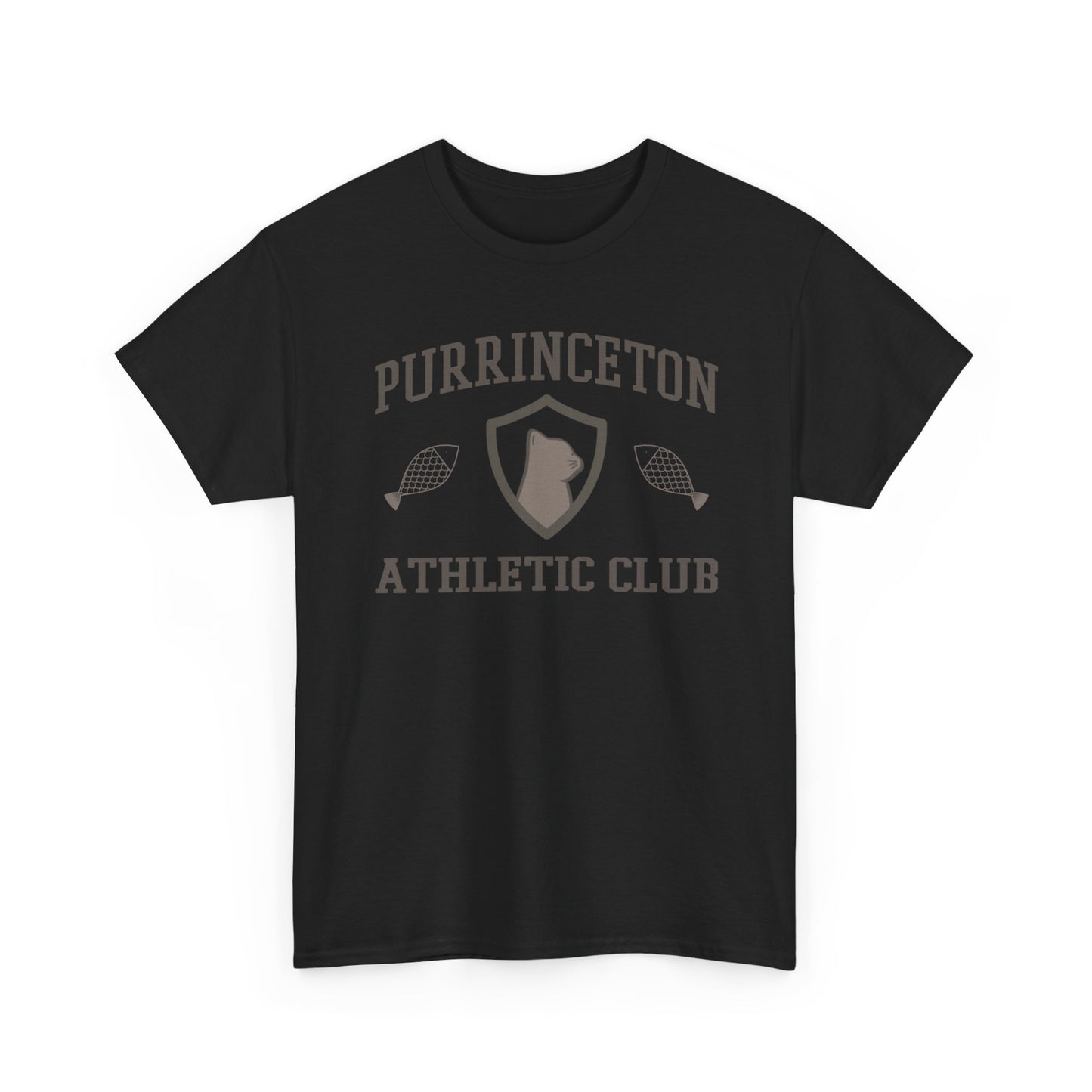 Purrinceton Athletic Club Tee - Unisex Heavy Cotton Cat T-Shirt