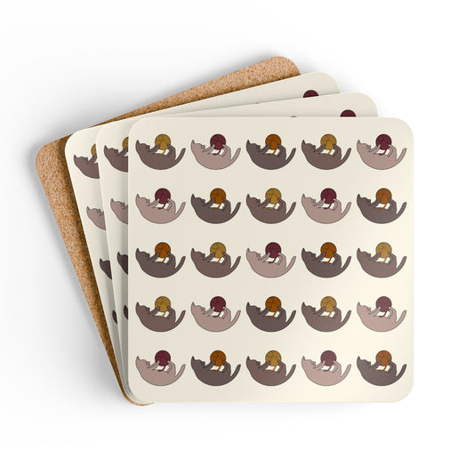 Fall Cat Coaster Set - Yarn and Kitten Coasters