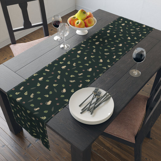 Fall Table Runner with Forestcore Cats