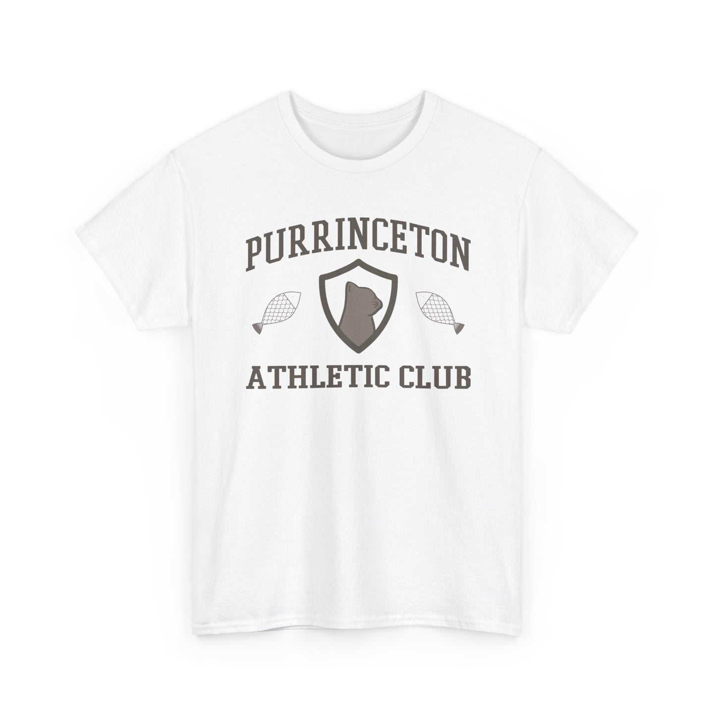 Purrinceton Athletic Club Tee - Unisex Heavy Cotton Cat T-Shirt