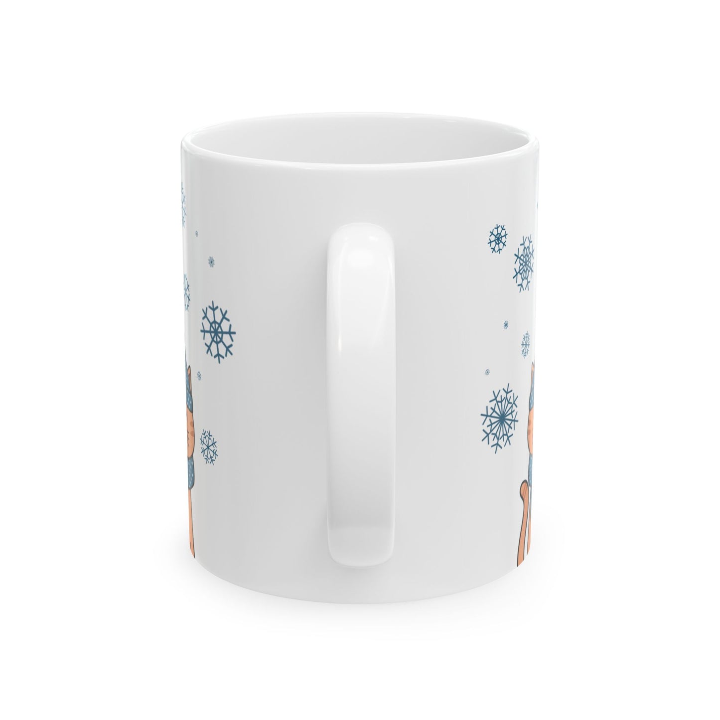 Winter Orange Cat Mug - Orange Tabby Coffee Mug