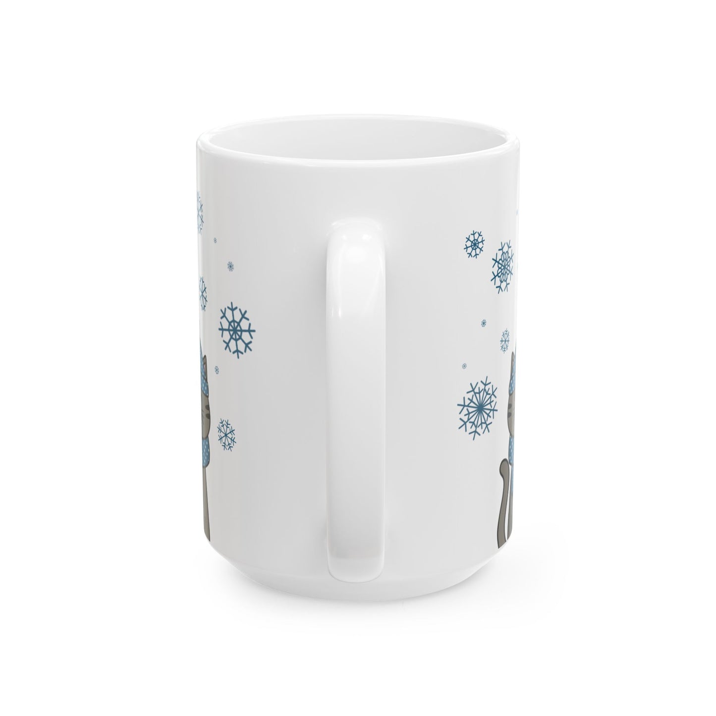 Winter Gray Brown Tabby Cat Mug